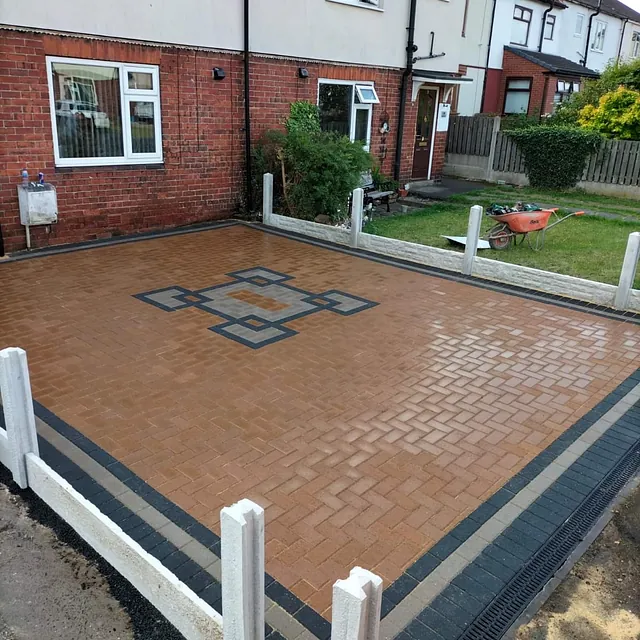 block paved driveway