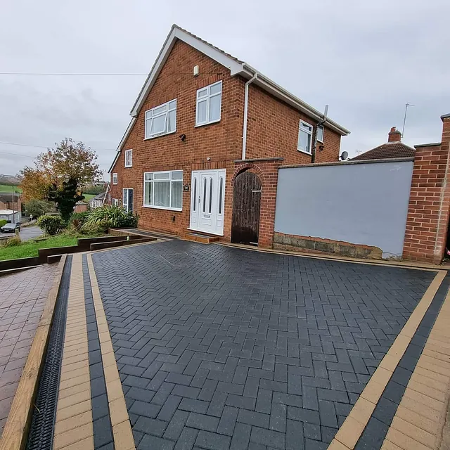block paved driveway